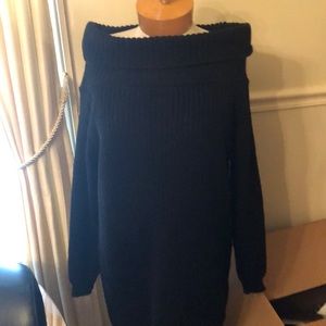 Women’s, off shoulder long sleeved sweater dress